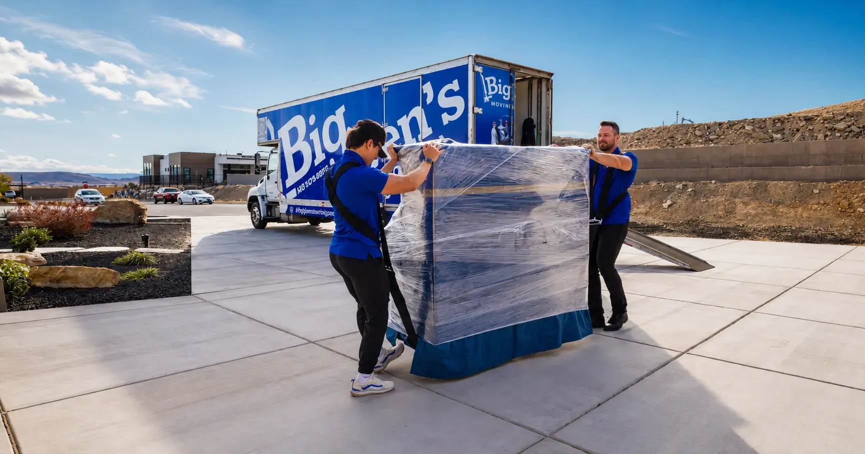 Big Ben’s movers handling a piano for specialty item moving services